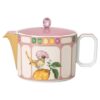 Čajová konvice Idyllia z porcelánu, motiv s krystaly, mucholapka, malá, vícebarevná Čajová konvice Idyllia z porcelánu, motiv s krystaly, mucholapka, malá, vícebarevná