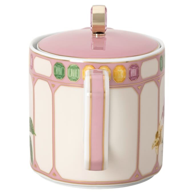 Čajová konvice Idyllia z porcelánu, motiv s krystaly, mucholapka, malá, vícebarevná Čajová konvice Idyllia z porcelánu, motiv s krystaly, mucholapka, malá, vícebarevná