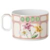 Čajový šálek s podšálkem Idyllia, porcelán, motiv s krystalovým potiskem, kytice, vícebarevný