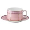 Čajový šálek Signum s podšálkem, porcelán, růžový Čajový šálek Signum s podšálkem, porcelán, růžový