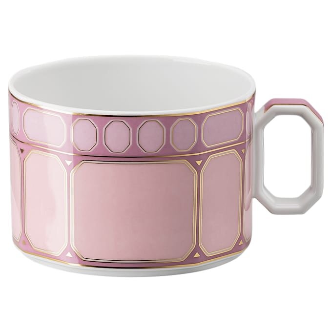 Čajový šálek Signum s podšálkem, porcelán, růžový Čajový šálek Signum s podšálkem, porcelán, růžový