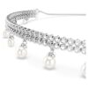 Ariana Grande X Swarovski – krystalový náhrdelník s perlou, kulatý brus, bílý, pokovený rhodiem