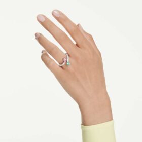 Ariana Grande X Swarovski Otevřený prsten s různými briliantovými výbrusy, vícebarevný, pokovený rhodiem