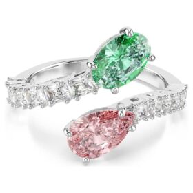 Ariana Grande X Swarovski Otevřený prsten s různými briliantovými výbrusy, vícebarevný, pokovený rhodiem