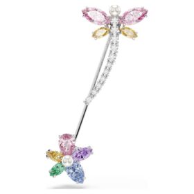 Brož Ariana Grande x Swarovski s různými briliantovými výbrusy, vážka, vícebarevná, pokovená rhodiem