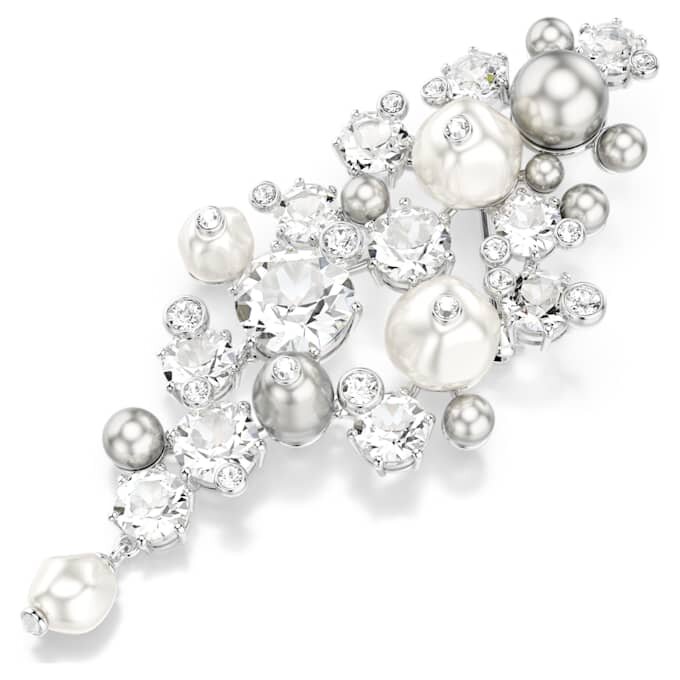 Brož Constella Crystal Pearl, kulatý brus, bílá, pokovená rhodiem Brož Constella Crystal Pearl, kulatý brus, bílá, pokovená rhodiem