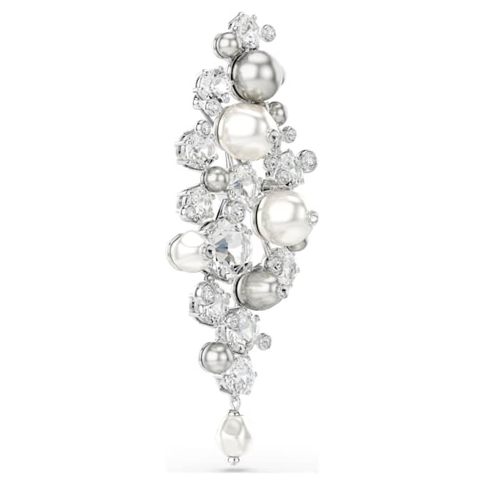 Brož Constella Crystal Pearl, kulatý brus, bílá, pokovená rhodiem Brož Constella Crystal Pearl, kulatý brus, bílá, pokovená rhodiem