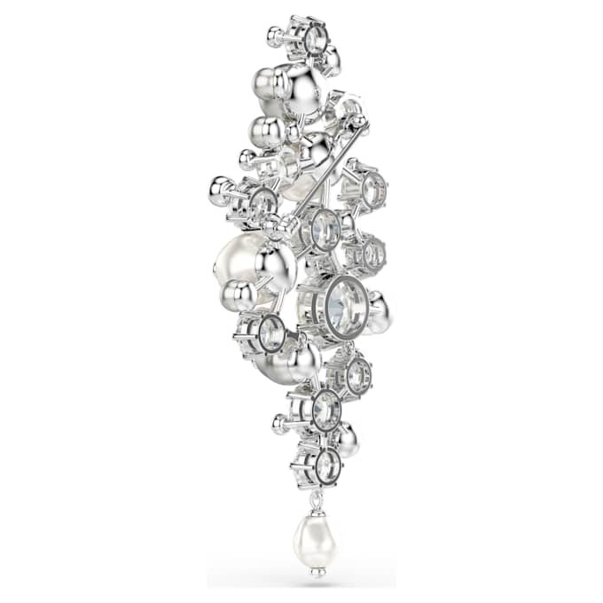 Brož Constella Crystal Pearl, kulatý brus, bílá, pokovená rhodiem Brož Constella Crystal Pearl, kulatý brus, bílá, pokovená rhodiem