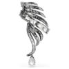 Brož z kolekce Vienna Feather, bílá, pokovená rutheniem Brož z kolekce Vienna Feather, bílá, pokovená rutheniem