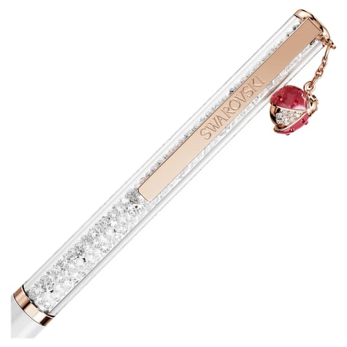 Crystalline kuličkové pero Ladybug, bílé, červeně lakované, pozlacené v odstínu růžového zlata Crystalline kuličkové pero Ladybug, bílé, červeně lakované, pozlacené v odstínu růžového zlata