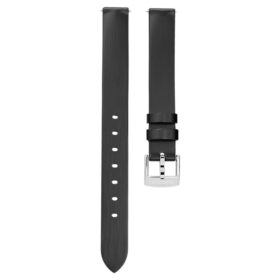 Hodinkový řemínek šířky 12 mm (0,47″), kůže, černý, nerezová ocel Hodinkový řemínek šířky 12 mm (0,47″), kůže, černý, nerezová ocel
