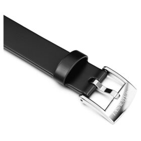 Hodinkový řemínek šířky 12 mm (0,47″), kůže, černý, nerezová ocel Hodinkový řemínek šířky 12 mm (0,47″), kůže, černý, nerezová ocel