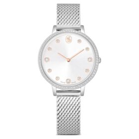 Hodinky Clarica Swiss Made, kovový náramek, stříbrný odstín, nerezová ocel