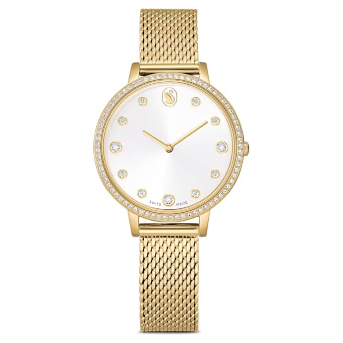 Hodinky Clarica Swiss Made, kovový náramek, zlatý odstín, zlaté provedení Hodinky Clarica Swiss Made, kovový náramek, zlatý odstín, zlaté provedení