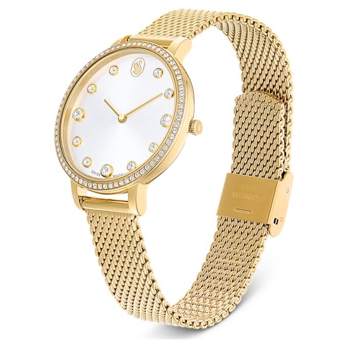 Hodinky Clarica Swiss Made, kovový náramek, zlatý odstín, zlaté provedení Hodinky Clarica Swiss Made, kovový náramek, zlatý odstín, zlaté provedení