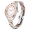 Hodinky Crystalline Aura Swiss Made, kovový náramek, růžově zlatý odstín, povrchová úprava z kombinace kovů