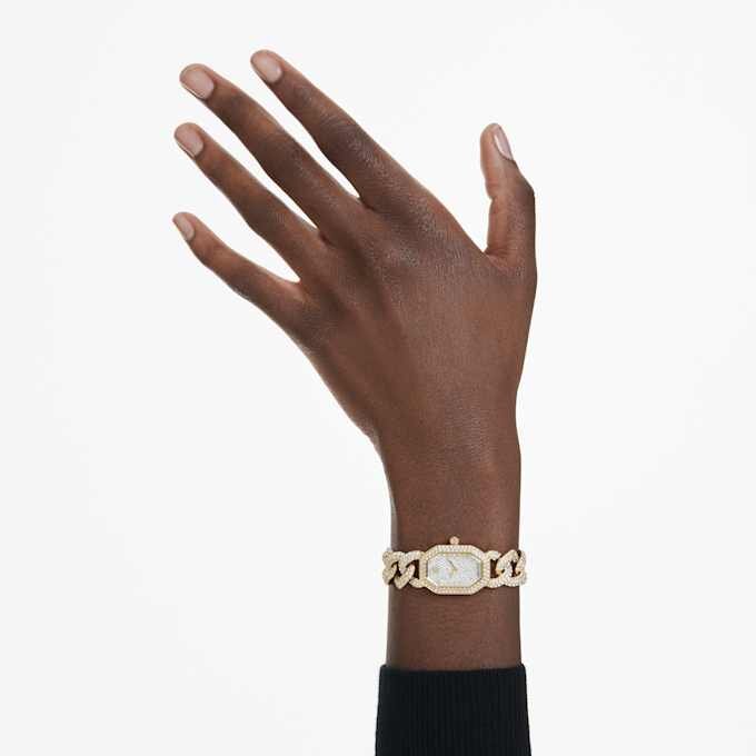 Hodinky Dextera Chain Swiss Made, krystalový náramek, zlatý odstín, zlaté provedení Hodinky Dextera Chain Swiss Made, krystalový náramek, zlatý odstín, zlaté provedení