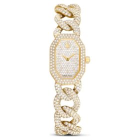 Hodinky Dextera Chain Swiss Made, krystalový náramek, zlatý odstín, zlaté provedení