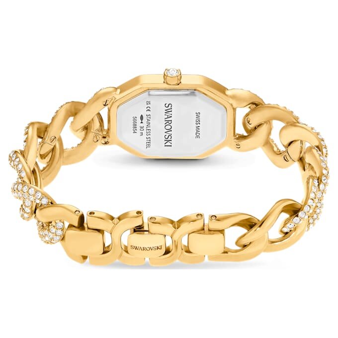 Hodinky Dextera Chain Swiss Made, krystalový náramek, zlatý odstín, zlaté provedení Hodinky Dextera Chain Swiss Made, krystalový náramek, zlatý odstín, zlaté provedení