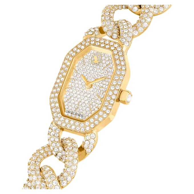 Hodinky Dextera Chain Swiss Made, krystalový náramek, zlatý odstín, zlaté provedení Hodinky Dextera Chain Swiss Made, krystalový náramek, zlatý odstín, zlaté provedení