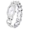 Hodinky Dextera Chain Swiss Made, náramek z krystalů, stříbrný odstín, nerezová ocel