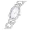 Hodinky Dextera Chain Swiss Made, náramek z krystalů, stříbrný odstín, nerezová ocel