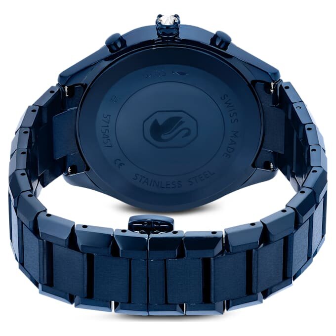 Hodinky Dextera Chrono 39 mm, vyrobeno ve Švýcarsku, kovový náramek, modré, modrá povrchová úprava Hodinky Dextera Chrono 39 mm, vyrobeno ve Švýcarsku, kovový náramek, modré, modrá povrchová úprava