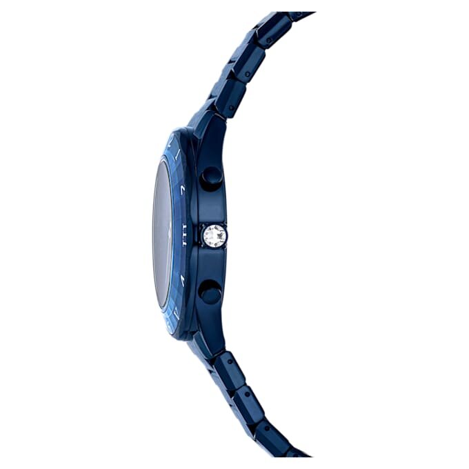 Hodinky Dextera Chrono 39 mm, vyrobeno ve Švýcarsku, kovový náramek, modré, modrá povrchová úprava Hodinky Dextera Chrono 39 mm, vyrobeno ve Švýcarsku, kovový náramek, modré, modrá povrchová úprava