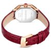 Hodinky Dextera Octagon Swiss Made, kožený řemínek, červené, povrchová úprava v odstínu růžového zlata