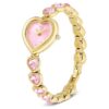 Hodinky Idyllia Heart s krystalovým náramkem, růžové, zlaté provedení Hodinky Idyllia Heart s krystalovým náramkem, růžové, zlaté provedení