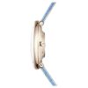 Hodinky Imber Oval Swiss Made, kožený řemínek, modré, povrchová úprava v odstínu šampaňského zlata