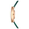 Hodinky Imber Oval Swiss Made, kožený řemínek, zelené, povrchová úprava v odstínu růžového zlata