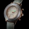 Hodinky Octea Chrono Swiss Made, kožený řemínek, bílé, povrchová úprava v odstínu růžového zlata