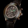 Hodinky Octea Chrono Swiss Made, kožený řemínek, šedé, povrchová úprava v odstínu růžového zlata