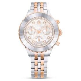 Hodinky Octea Chrono Swiss Made, kovový náramek, růžově zlatý odstín, povrchová úprava z kombinace kovů