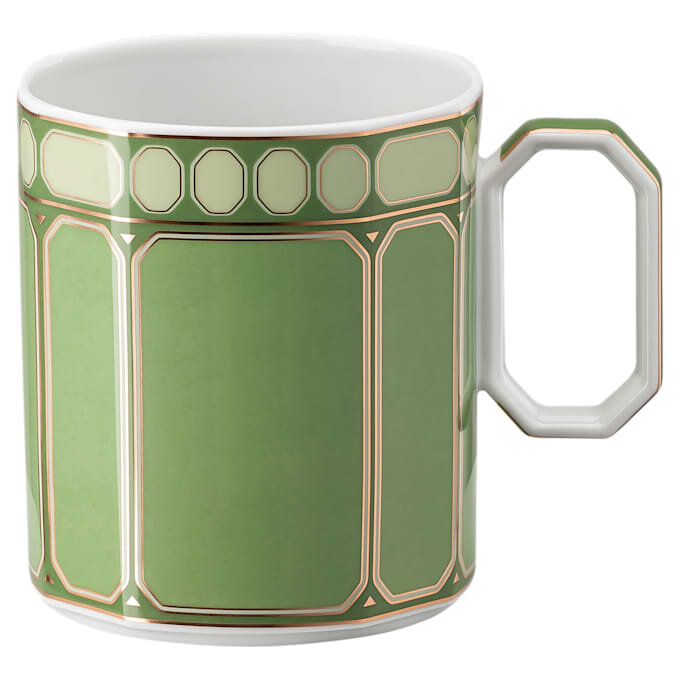 Hrnček Signum s víčkem, porcelán, zelený Hrnček Signum s víčkem, porcelán, zelený