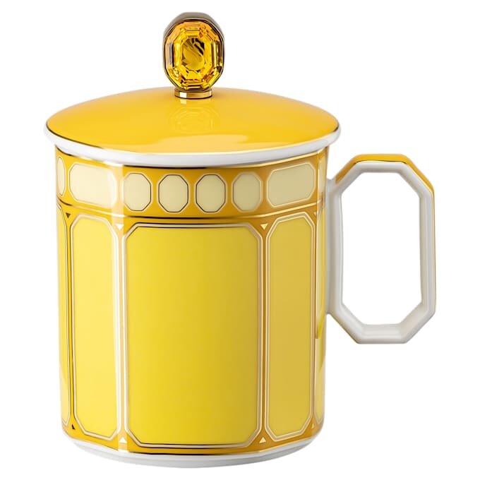 Hrnky Signum s víčkem, porcelán, žluté Hrnky Signum s víčkem, porcelán, žluté
