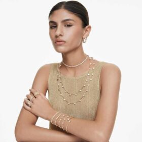 Una Angelic Set, kulatý brus, bílá, pozlacená