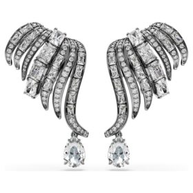 Kolekce Vienna – náušnice typu ear cuff s motivem peří, bílé, pokovené rutheniem Kolekce Vienna – náušnice typu ear cuff s motivem peří, bílé, pokovené rutheniem