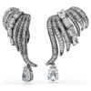 Kolekce Vienna – náušnice typu ear cuff s motivem peří, bílé, pokovené rutheniem Kolekce Vienna – náušnice typu ear cuff s motivem peří, bílé, pokovené rutheniem
