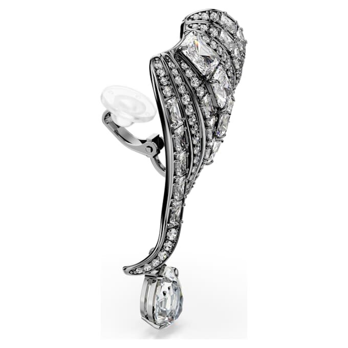 Kolekce Vienna – náušnice typu ear cuff s motivem peří, bílé, pokovené rutheniem Kolekce Vienna – náušnice typu ear cuff s motivem peří, bílé, pokovené rutheniem