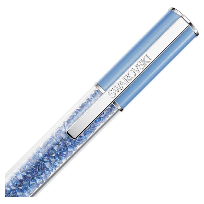 Kuličkové pero Crystalline s krystaly Recreated™, modré, modře lakované, pochromované Kuličkové pero Crystalline s krystaly Recreated™, modré, modře lakované, pochromované