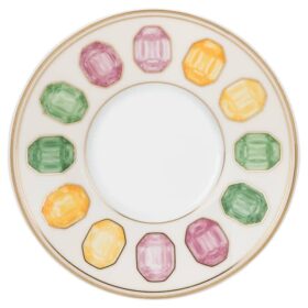 Šálek na espresso Idyllia s podšálkem, porcelán, motiv z křišťálu, citronová, vícebarevná