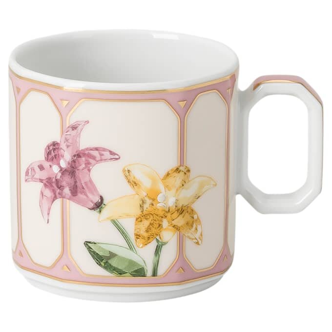 Šálek na espresso Idyllia s podšálkem, porcelán, motiv z křišťálu, citronová, vícebarevná Šálek na espresso Idyllia s podšálkem, porcelán, motiv z křišťálu, citronová, vícebarevná