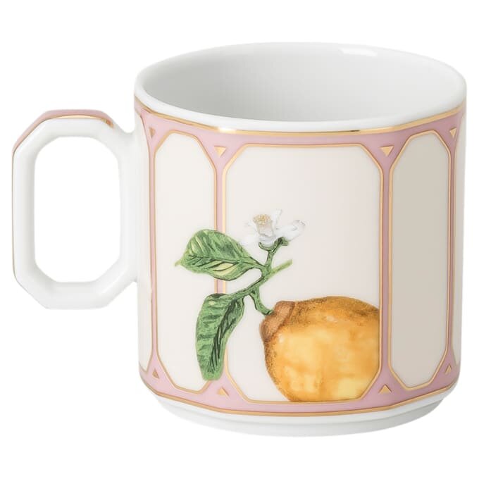 Šálek na espresso Idyllia s podšálkem, porcelán, motiv z křišťálu, citronová, vícebarevná Šálek na espresso Idyllia s podšálkem, porcelán, motiv z křišťálu, citronová, vícebarevná