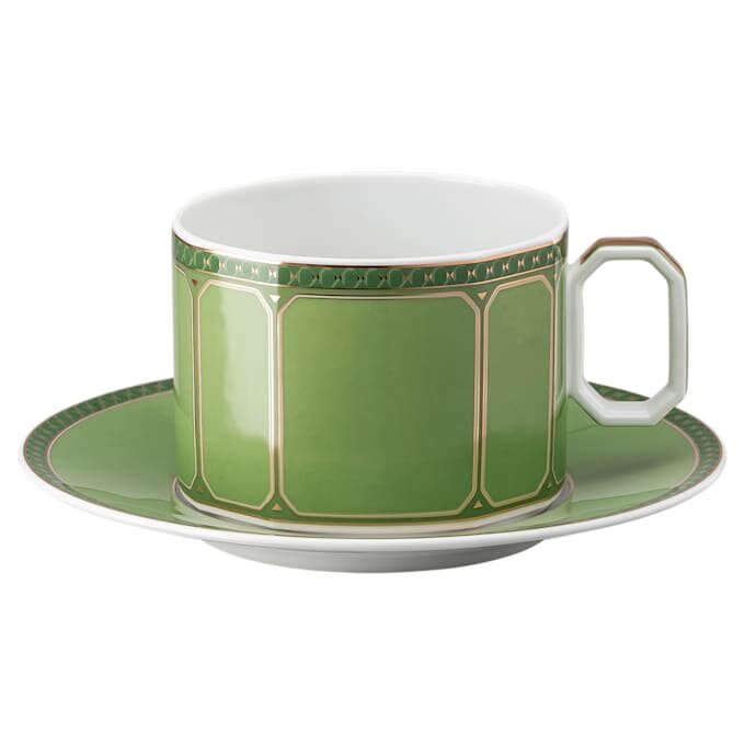 Šálek Signum s podšálkem, porcelán, zelený Šálek Signum s podšálkem, porcelán, zelený