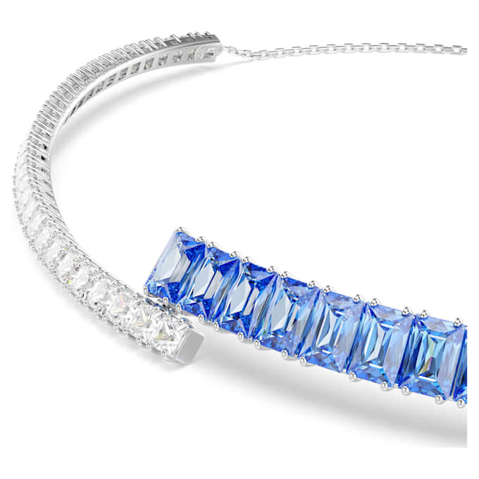 Matrix Choker s různými briliantovými výbrusy, modrý, pokovený rhodiem Matrix Choker s různými briliantovými výbrusy, modrý, pokovený rhodiem