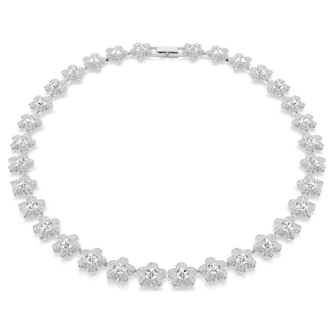 Náhrdelník Ariana Grande X Swarovski, kulatý brus, květina, bílý, pokovený rhodiem Náhrdelník Ariana Grande X Swarovski, kulatý brus, květina, bílý, pokovený rhodiem