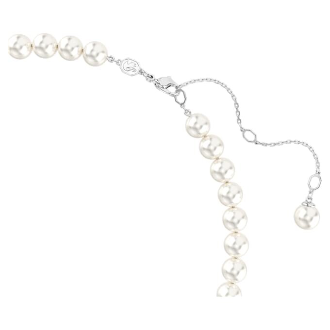 Náhrdelník Ariana Grande X Swarovski s křišťálovou perlou, srdcový výbrus, srdce, bílý, pokovený rhodiem Náhrdelník Ariana Grande X Swarovski s křišťálovou perlou, srdcový výbrus, srdce, bílý, pokovený rhodiem