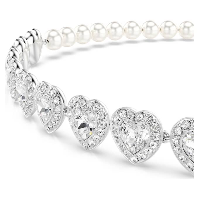 Náhrdelník Ariana Grande X Swarovski s různými briliantovými výbrusy, křišťálovými perličkami, srdíčkem, bílý, pokovený rhodiem Náhrdelník Ariana Grande X Swarovski s různými briliantovými výbrusy, křišťálovými perličkami, srdíčkem, bílý, pokovený rhodiem